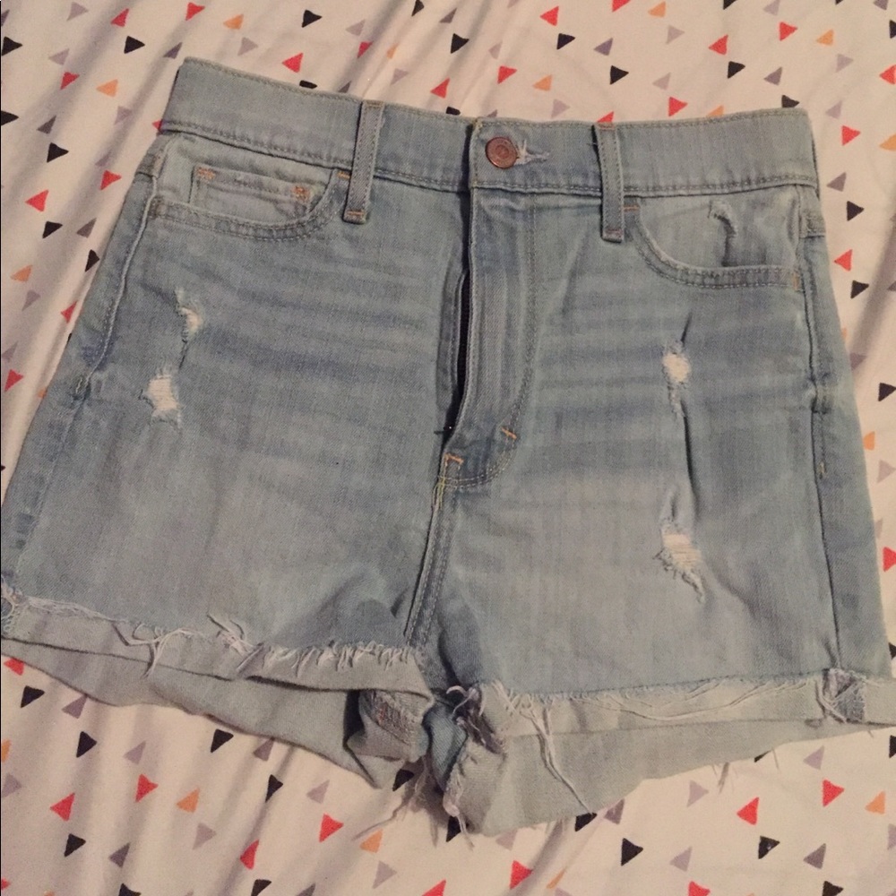 Light Wash High rise shorts